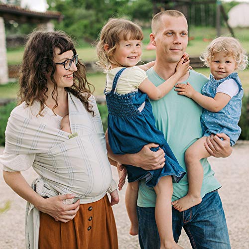Boba Baby Wrap Carrier – Original Baby Sling Carrier for Newborns (7–35 lbs), Soft, Secure, Hands-Free & Ergonomic, Ideal for Comfortable Bonding, New Parents (Serenity Riviera)-CubbioJoy