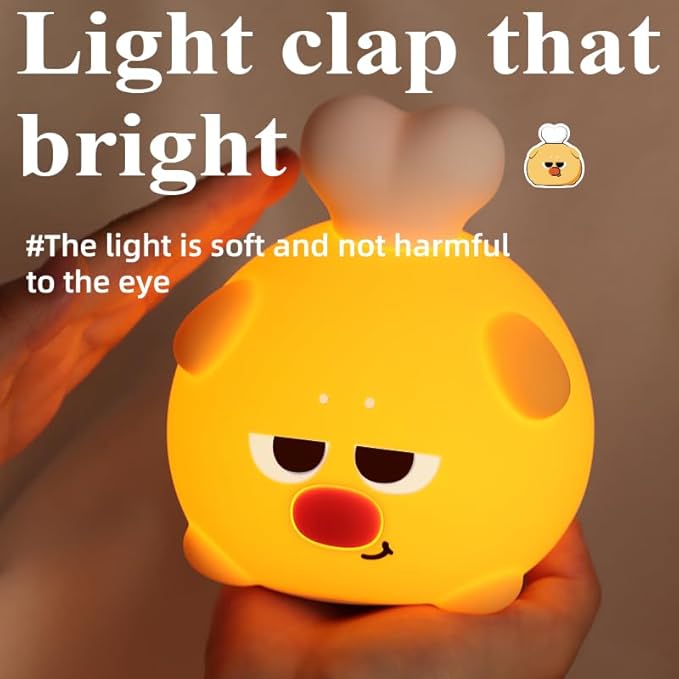 ATSUI Cute LED Night Light for Kids, Squishy Dog Design, 3 Level Dimmable, Food Grade Silicone Construction-CubbioJoy