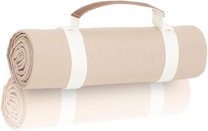 4'9" x 6'3" White Lightweight Water-Resistant Canvas Mat – Picnic, Outdoor, Beach, Park, Camping, Toy Mat-CubbioJoy