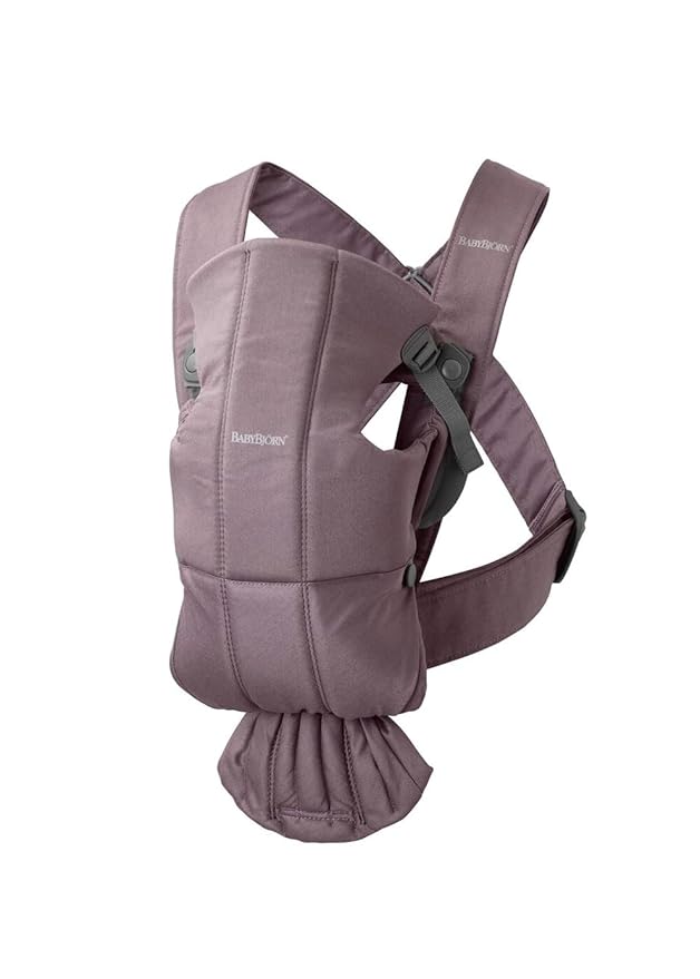 BabyBjörn Baby Carrier Mini, Cotton, Dark Purple | Newborn Carrier (7-25 lbs), Ergonomic, Easy-to-Use-CubbioJoy