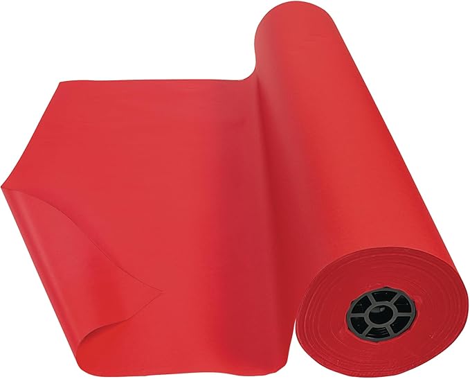 Colorations Dual Surface Paper Roll Classroom Supplies for Arts and Crafts Flame Red (36" x 1000') - DSFR-CubbioJoy