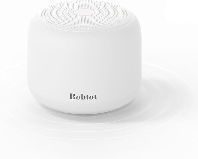 Bobtot Portable Bluetooth Speakers with Strap Easy to Carry, Wireless IPX5 Waterproof Mini Speaker with Loud Stereo Sound, 20 Hours Playtime, Rechargeable Battery, Built-in Microphone, White-CubbioJoy