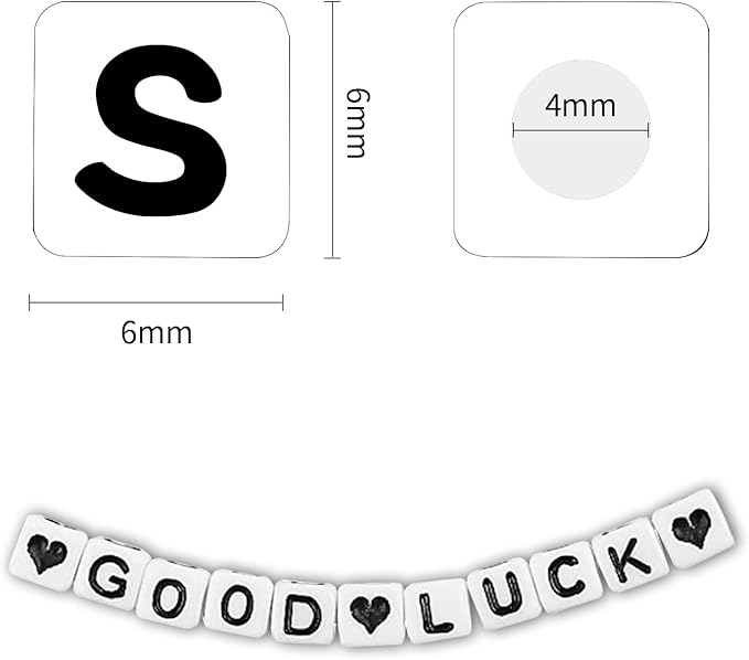 1400pcs Letter Beads, 6x6 mm Acrylic Alphabet Beads, Beads for Jewelry and Bracelet Making, in 28 Grid Box (White and Black)-CubbioJoy