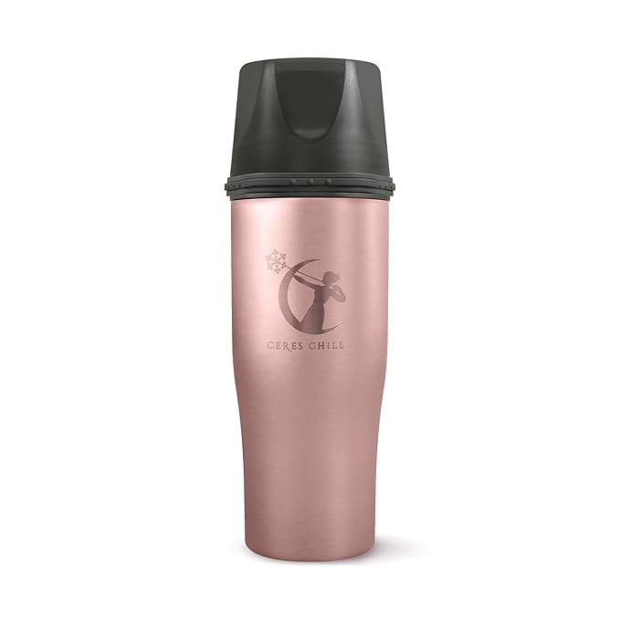 CERES CHILL Mini Breastmilk Chiller Demigoddess, Up to 12 oz. Reusable Storage Container, Keeps Milk at Safe Temperatures for Up to 16 Hours, Bottle Cooler, Connects w/Most Pumps (Rose Gold)-CubbioJoy
