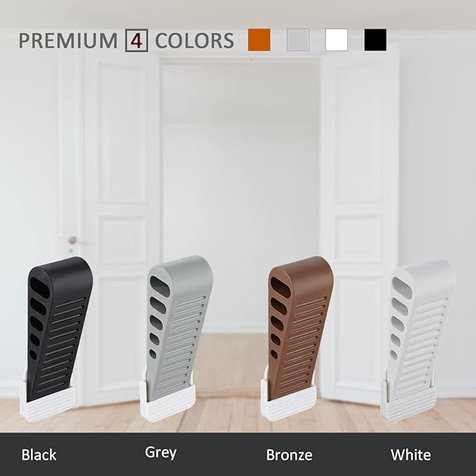 JQK Rubber Door Stopper Wedge, Black 9 Pack Soft TPR Premium Door Stops for Bottom of Heavy Duty Door on Tile, Concrete, Carpet, Wooden Floor, DSB61-BK-P9-CubbioJoy