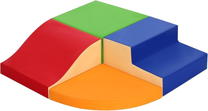 4-Piece Soft PU Leather Toddlers Climbing Toys, Foam Climbing Blocks for Toddlers, Baby Play Set Foam Climb Structures for Toddler 3+, Indoor Crawl Activity Play Gym-CubbioJoy