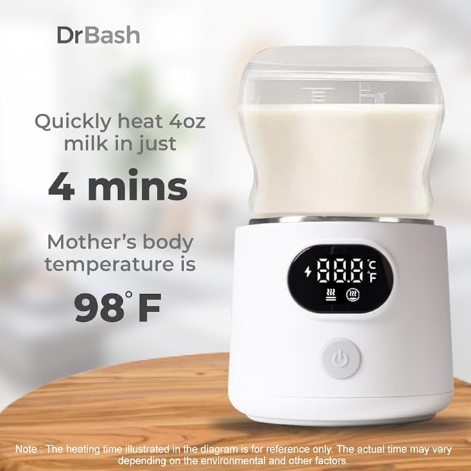 DrBash Portable Bottle Warmer for Travel, Leak-Proof Travel Baby Bottle Warmer with Fast Heating for Breastmilk, Safety Material Baby Bottle Warmer for Dr. Brown, Medela, Tommee Tippee, ComoTomo,-CubbioJoy