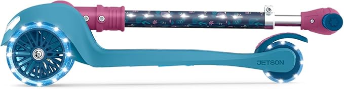 Jetson Character Kids Kick Scooter, LED Lights on Stem & Light-Up Wheels, Lightweight Frame, Height-Adjustable Handlebar, Lean-to-Steer System, Easy-Fold Mechanism-CubbioJoy