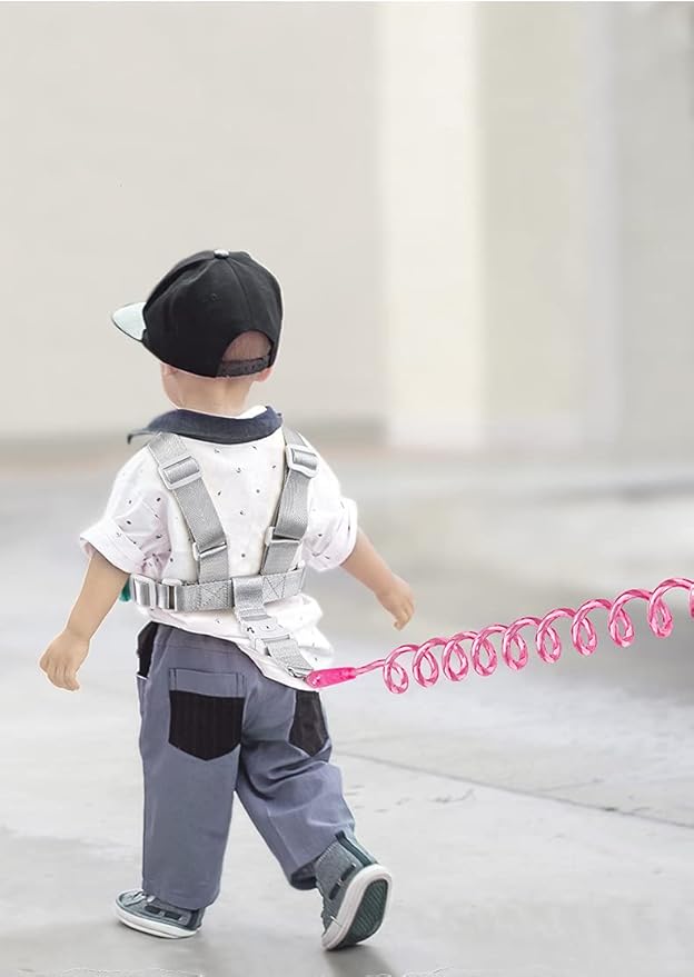 2 in 1 Toddler Leash Anti Lost Wrist Link Pink Safety Harness with Lock for Kids, Baby Leash Anti Lost Wrist Link Safety Wrist Link for Toddlers(Pink 8.2 Ft) …-CubbioJoy