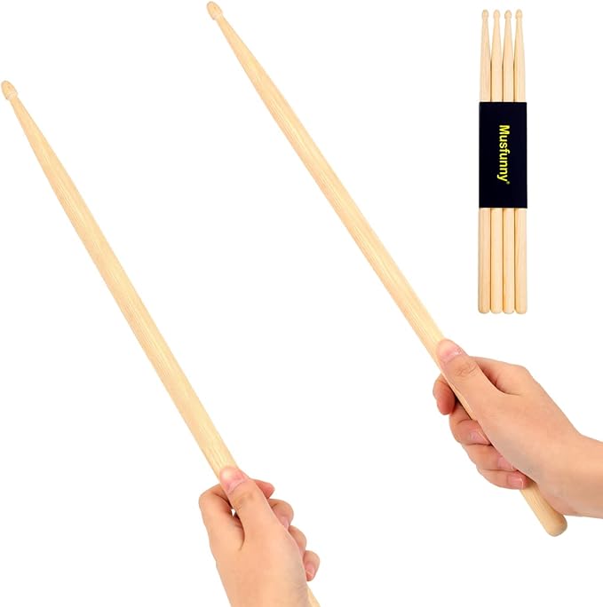 5A Wood Drum Sticks for Kids: 2 Pairs Drumsticks for Electronic Drumming Children Adults Beginner Percussion Accessories-CubbioJoy