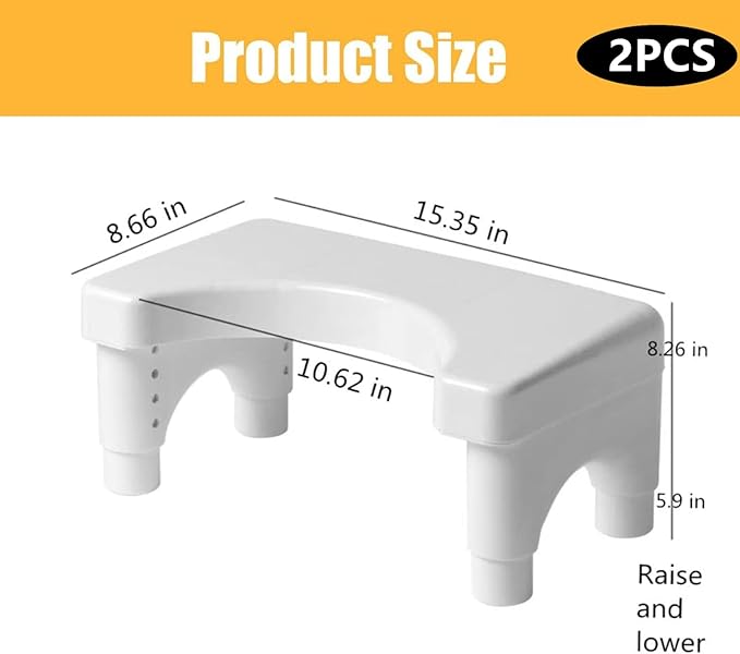 Adjustable Height Toilet Stool, Removable Toilet Step, Attachable Potty Stool, Portable Squat Stool, Bathroom Non-Slip Toilet Auxiliary Step Stool - Family Health Gift (2)-CubbioJoy