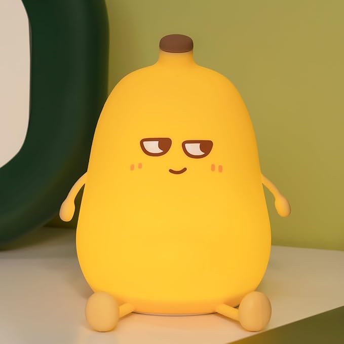 Banana Night Light for Kids, Cute Night Lamp for Room Decor, Portable Silicone Kids Lamp USB Rechargeable Nightlight, Birthday Christmas Gifts for Baby Toddlers Boys Girls-CubbioJoy