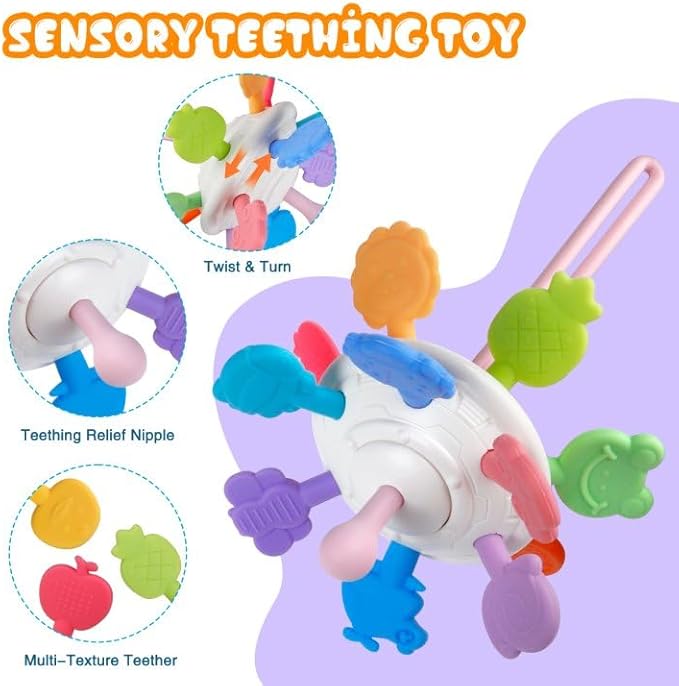 4-in-1 Baby Toys for 6-12 Months, Montessori Soft Stacking Blocks for Babies, Infants Teething Toys, Sensory Balls and Educational Learning Set for Toddlers (Boys & Girls)-CubbioJoy