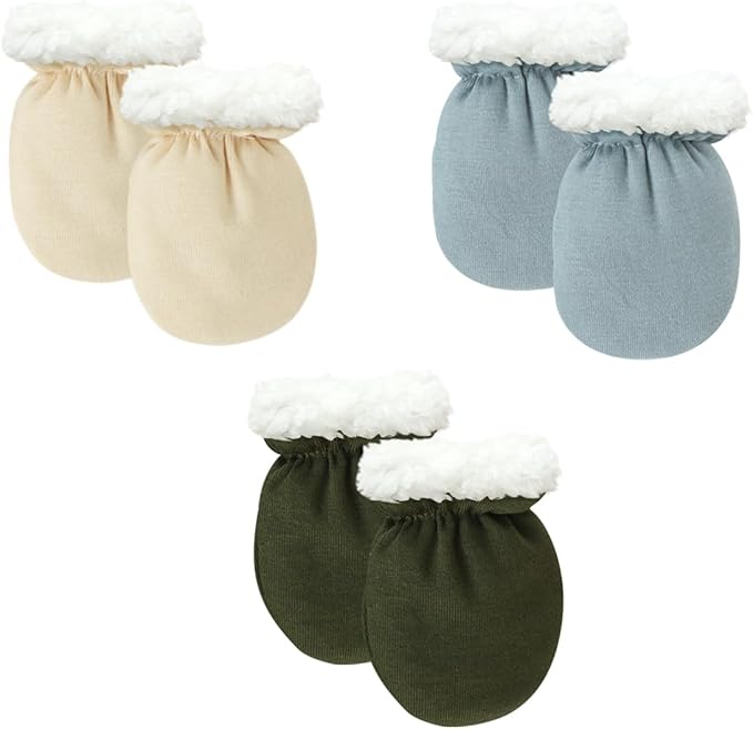 Cute Baby Mittens Newborn, No Scratch Baby Boy Mittens, Baby Girl Hat Gloves for Toddlers, Infant, Newborn-CubbioJoy