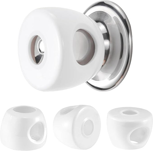 Inaya Baby Proofing Door Knob Cover (4 Pack) - Prevent Children from Opening Doors, Fit Most Round Knobs - Door Knob Safety Cover for Kids, Child Proof Door Lock, Child Proof Door Locks - White-CubbioJoy