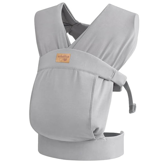 Baby Wraps Carrier Sling, Baby Carrier for Newborns and Toddlers,Skin-Friendly and Soft Front Baby Carrier Wrap Perfect Baby Gifts (Light Grey, Cotton)-CubbioJoy