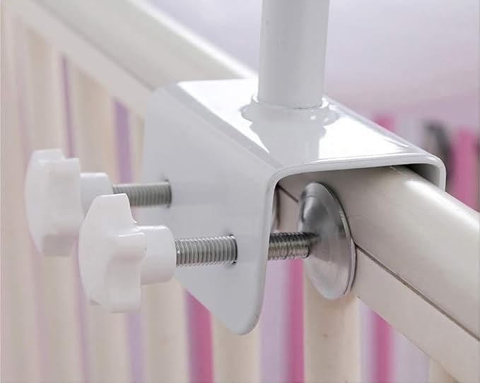 CdyBox Crib Canopy Holder Universal Metal Adjustable Clip-On Stand Bracket for Crib Cot Bed Mosquito Net(White, Stand only)-CubbioJoy