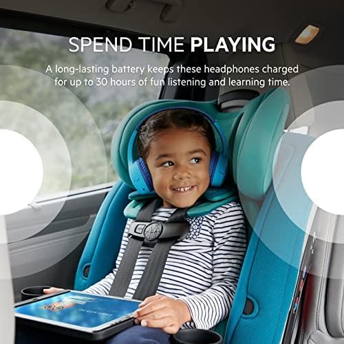 Belkin SoundForm Mini - Wireless Bluetooth Headphones for Kids with 30H Battery Life, 85dB Safe Volume Limit, Built-in Microphone - Kids On-Ear Earphones for iPhone, iPad, Fire Tablet & More - Blue-CubbioJoy