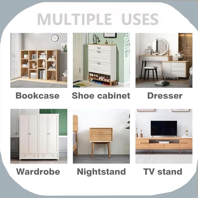 Anti Tip Furniture Anchors for Baby Pet Proofing,Furniture Wall Anchor Furniture Dresser Bookshelf Falling Prevention Device for Children (Grey)-CubbioJoy