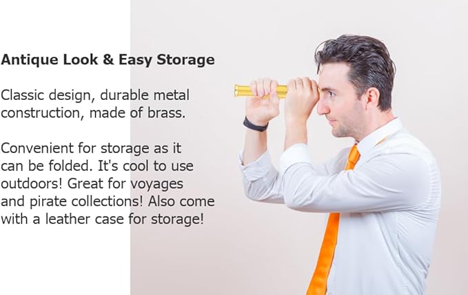 6" Solid Brass Quality Handcrafted Spyglass Telescope Set with Brown Carry Bag to Complete Your Collection [ B0957Y5NWK]-CubbioJoy