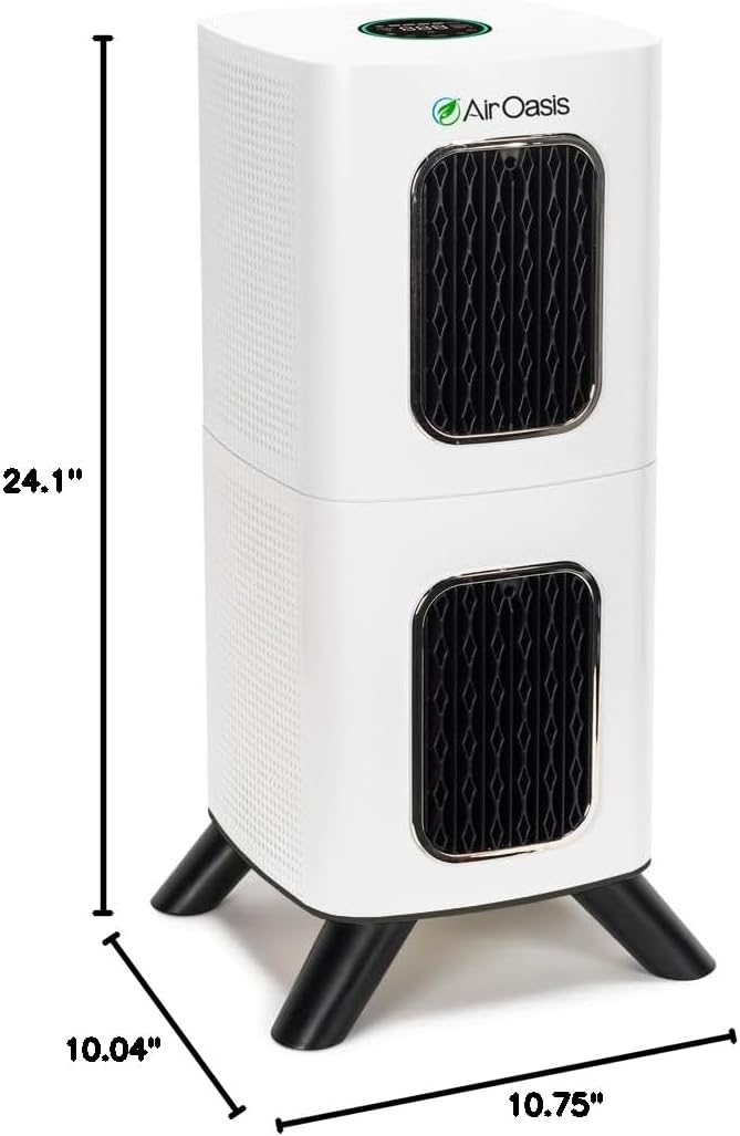 Air Oasis iAdaptAir 2.0 H13 HEPA Filter Air Purifier Reduces 99% of Viruses, Mold, Dust, Smoke, Pollen & Odors Quietest on The Market WiFi Compatible 2,650 Sq Ft of Clean Air-CubbioJoy