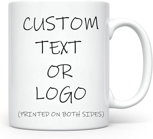 Custom Photo & Text Mug Add Personalized Text, Upload Your Image Personalized 11.5oz Mug Choose From Various Designs The Suitable Gift for Parents (C01 TEXT)-CubbioJoy