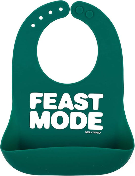 Baby Bib for Eating by Bella Tunno, Waterproof Silicone Bib with Large Food Catcher, Adjustable Fit for Babies 4-12 months & Toddlers 1-3 Years, Boys & Girls, Feast Mode-CubbioJoy