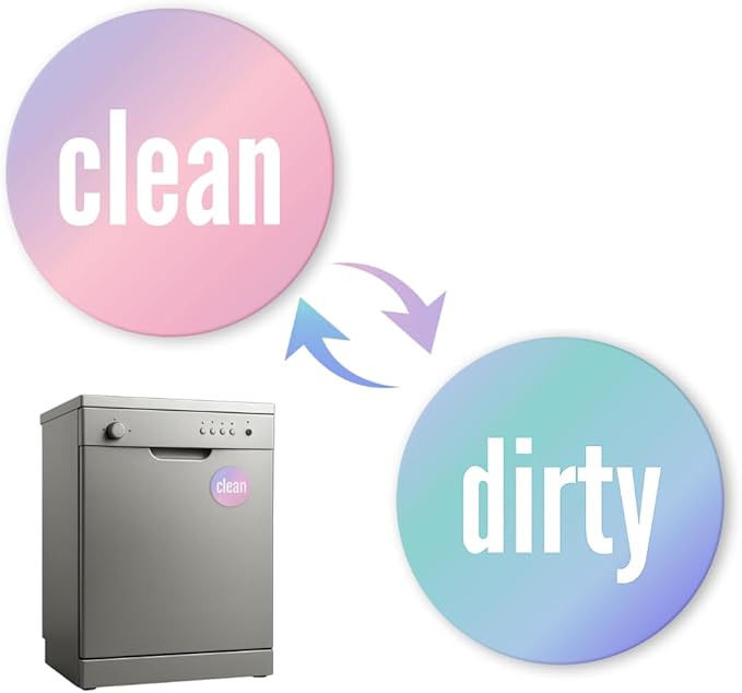Dirty Clean Dishwasher Magnet - Essential Home Kitchen Gadget with Bold Visibility - Water Resistant & Universal Dishwasher Magnet Clean Dirty Sign for All Dish Washers-CubbioJoy