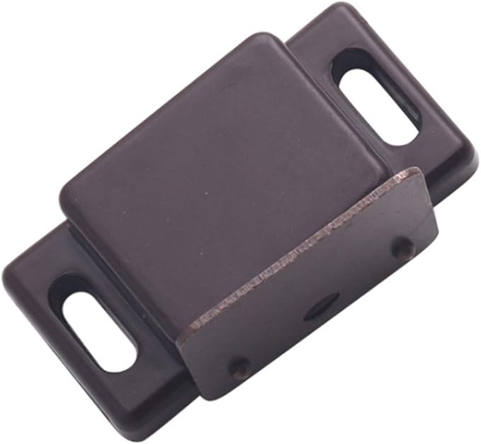 Antrader 12-Pack 10-15lbs Magnetic Cabinet Door Catch Plastic Stop Holder Closet Latch with Screws, 1.6" x 0.8" x 0.5", Brown-CubbioJoy
