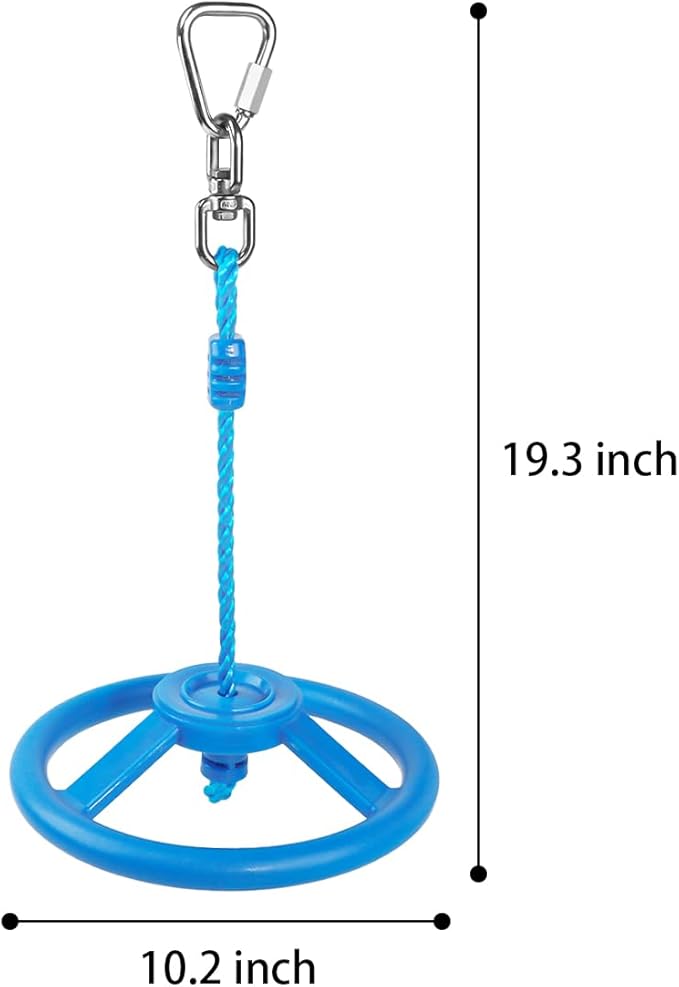 2-Pack Ninja Wheel Obstacle for Kids - 360° Rotatable Swing Monkey Wheel for Ninja Warrior Obstacle Course for Kids Ninja Warrior Slackline Kits - Blue, Yellow Color in Set-CubbioJoy