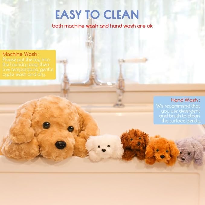 5 Pieces Dog Stuffed Animals for Girls,1 Mommy Dog with 4 Babies,Puppy Stuffed Animals Gifts for Girls 3 4 5 6 7 8 9 Years,Soft Plush Toys for Kids Christmas,Valentine's,Birthday,Children's Day-CubbioJoy