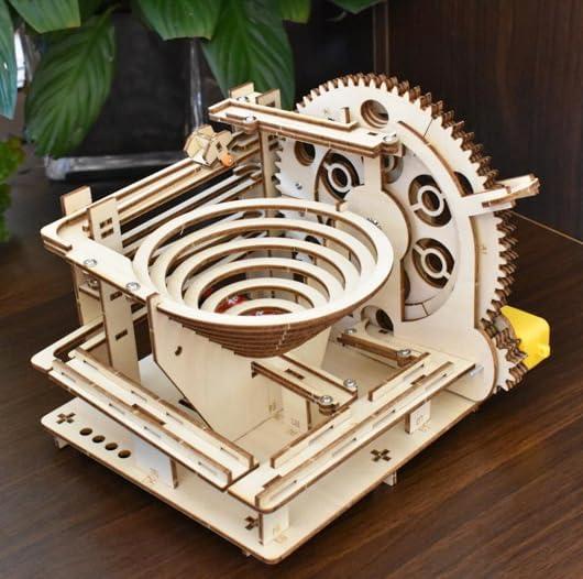 3D Puzzle Marble Run for Adults Stem Projects for Kids Wooden Engineering Puzzle Kit Science Project Kits Wood Mechanical Building Puzzles DIY Mode Kits-CubbioJoy
