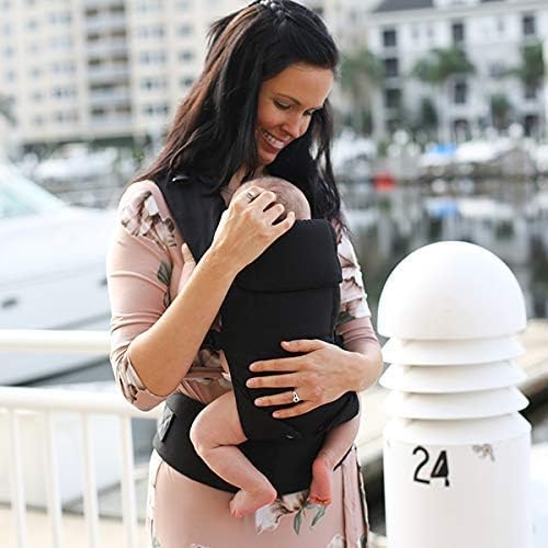 Beco Gemini Baby Carrier from Newborn to Toddler - Certified Ergonomic Newborn Baby Carrier for Infants and Children of 7-35 lbs - M Shape, Adjustable Seat, 100% Organic Cotton (Metro Black)-CubbioJoy