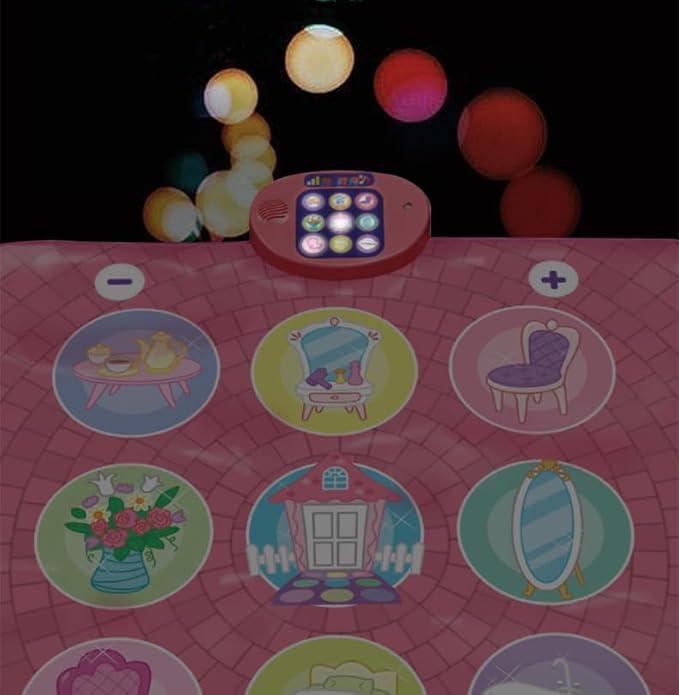 Dance Mat Toy for 3-12 Year Old Girls, Dancing Music Game Birthday for Kids, PlaymatScreen-Free Pink Dance Pad, Premium Speaker with Built-in Adjustable Volume Music, Perfect Christmas Birthday Gift-CubbioJoy
