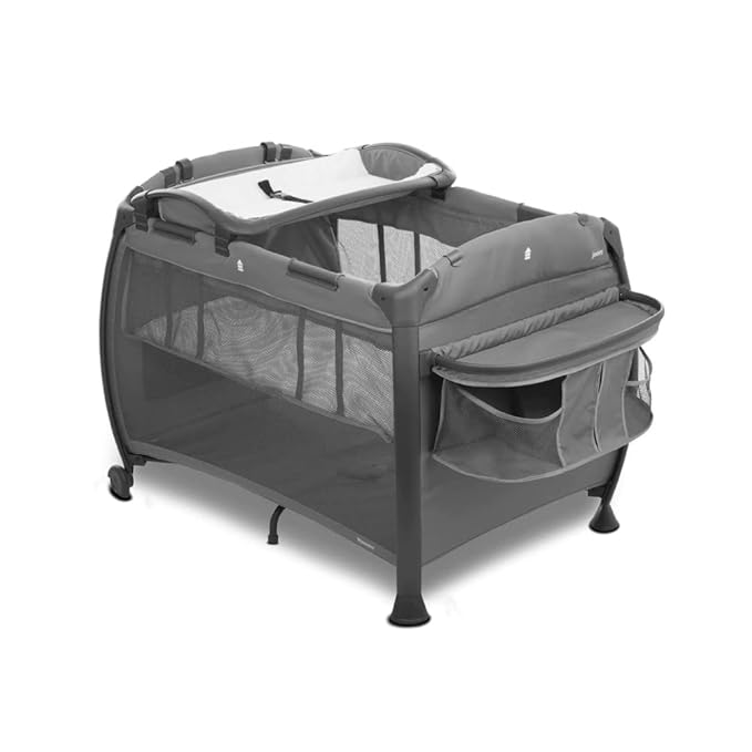 Joovy Room-Playard, Nursery Center, Bassinet, Changing-Table, Charcoal-CubbioJoy