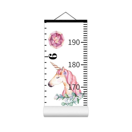 Baby Growth Chart for Wall - Height Chart for Kids Nursery Decor Wall Hanging Measurement Ruler with Black Wood Scroll Toddlers Room Decor Birthday Christmas Gifts for Boys Girls 79"X7.9" (Unicorn)-CubbioJoy