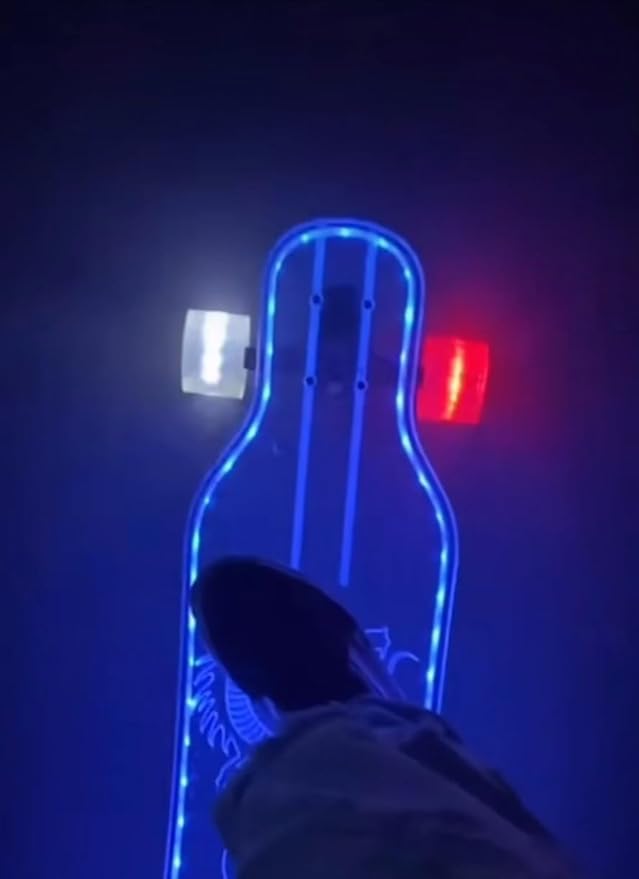 Clear Longboard Skateboard - Transparent Acrylic Long Boards with Light-Up LED Wheels for Smooth Rides - Ride The Streets in Style with Longboard Built for Beginners & Pros Alike-CubbioJoy