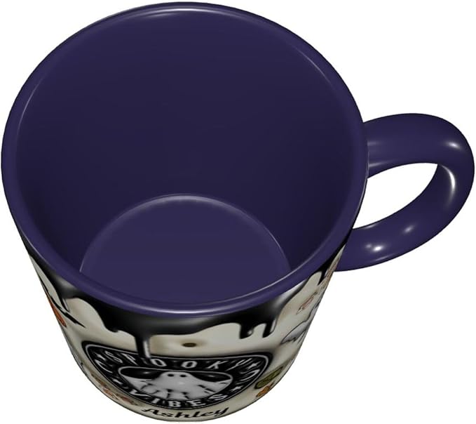 Custom Halloween Coffee Mug with Names, Pumpkin Coffee Cup, Personalized Ghost Ceramic Coffee Mug, Spooky Vibes Trick Or Treat Halloween Accent Mug, Spooky Season Gift for Women Men 11 Oz-CubbioJoy