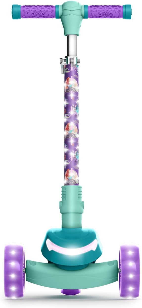 Jetson Character Kids Kick Scooter, LED Lights on Stem & Light-Up Wheels, Lightweight Frame, Height-Adjustable Handlebar, Lean-to-Steer System, Easy-Fold Mechanism-CubbioJoy