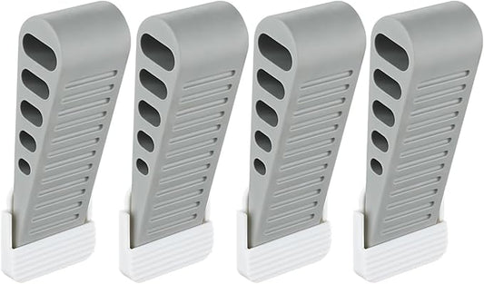JQK Rubber Door Stopper Wedge, Grey 4 Pack Soft TPR Premium Door Stops for Bottom of Heavy Duty Door on Tile, Concrete, Carpet, Wooden Floor, DSB61-GY-P4-CubbioJoy
