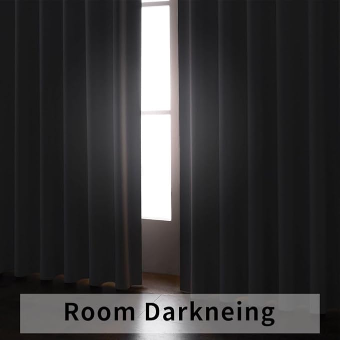 Joydeco Custom Blackout Curtains for Bedroom, 1 Panel Room Darkening Curtains & Drapes for Living Room Window Rod Pocket Back Tab (Custom Size,Greyish White)-CubbioJoy