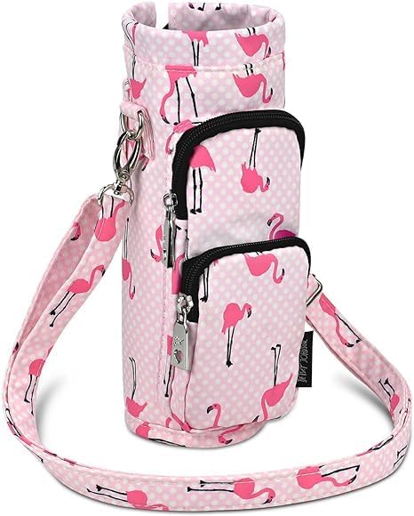 Betsey Johnson Insulated Water Bottle Pouch Holder Carrier Crossbag with Adjustable Shoulder Strap - Lightweight Polyester Accessories with Pockets Good for Hiking Sports-CubbioJoy