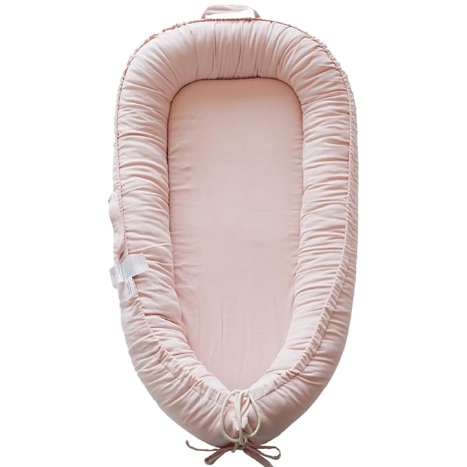 Infant Lounger, Baby Nest Cover for Baby Girls & Boys, Newborn Essentials for Baby 0-18+ Months, 100% Cotton Breathable (Mistyrose, Corduroy)-CubbioJoy