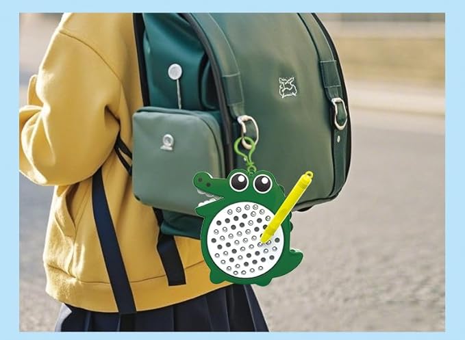 1PCS Crocodile Magnetic Drawing Board for Kids & Toddlers with Beads and Magnet Stylus Pen - Magnetic Travel Toy for Airplane & Car Ride Activities for Kids-CubbioJoy