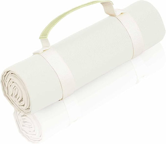 4’9” x 6’3” White Lightweight Water-Resistant Canvas Mat – Picnic, Outdoor, Beach, Park, Camping, Toy Mat-CubbioJoy