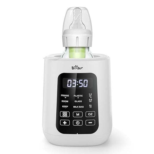 Bear Baby Bottle Warmer, Milk Warmer Breastmilk Bag Formula Fast Warming for New Born Baby Bottles, with Time Temp Control Automatic Shut Off at Home Use-CubbioJoy