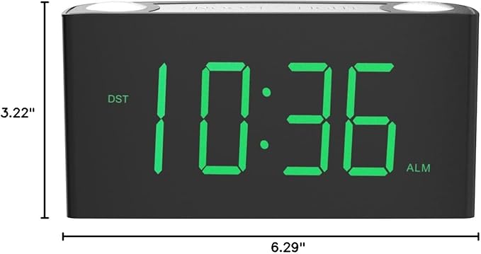 Alarm Clock for Bedroom, 7.5" Large Display LED Digital Clock with 7 Color Night Light,USB Phone Charger,Dimmer,Battery Backup,Easy to Set Loud Bedside Clock for Heavy Sleepers Adult Teen Kid Boy Girl-CubbioJoy