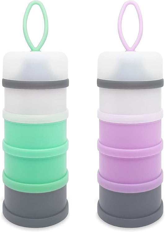 Baby Formula Dispenser, Formula Container, Portable Milk Powder Dispenser Container, Baby Feeding Travel Storage Container, Non-Spill Stackable Baby Snack Storage Container, BPA Free, 2 Packs-CubbioJoy