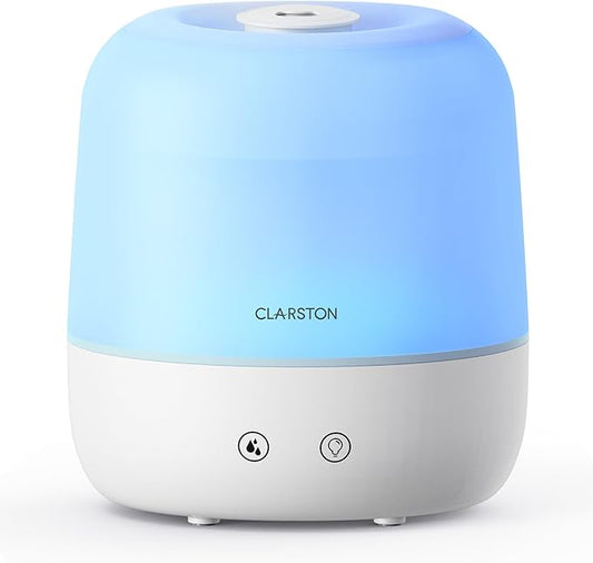 2L Cool Mist Humidifier for Bedroom with 360° Adjustable Nozzle, High and Low Mist Levels, Ultra-Low Noise, Light-Off, No BPA, Auto Shut Off, Ideal Baby Humidifier with Easy Top Filling-CubbioJoy