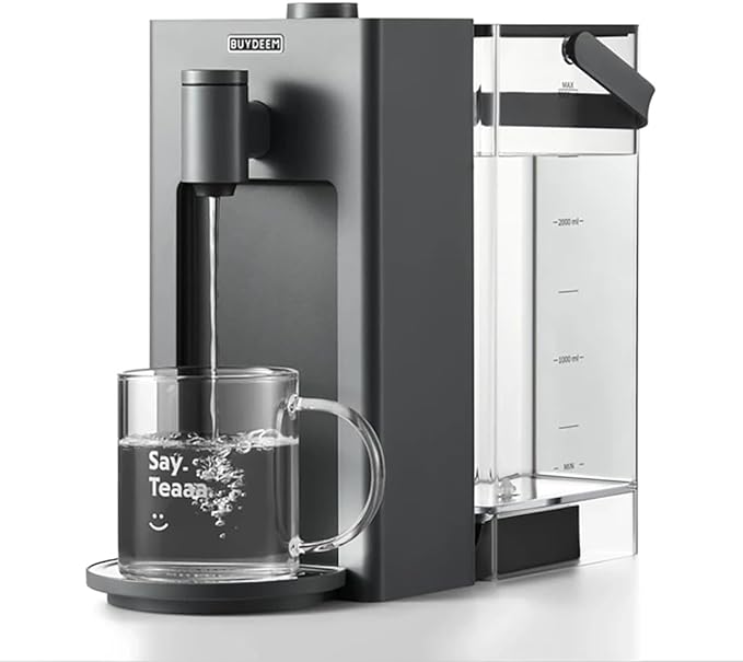 BUYDEEM S9023 Instant Hot Water Dispenser, Countertop Water Boiler & Warmer for Tea, Coffee and Baby Formula, Adjustable 8 Temperatures & 5 Water Outputs, 3L Water Tank(102oz), Dark Gray-CubbioJoy